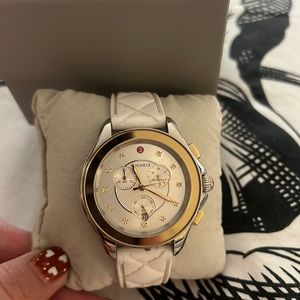 Michele Cape chronograph white silicone watch. In great condition.